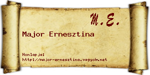 Major Ernesztina névjegykártya