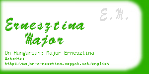 ernesztina major business card